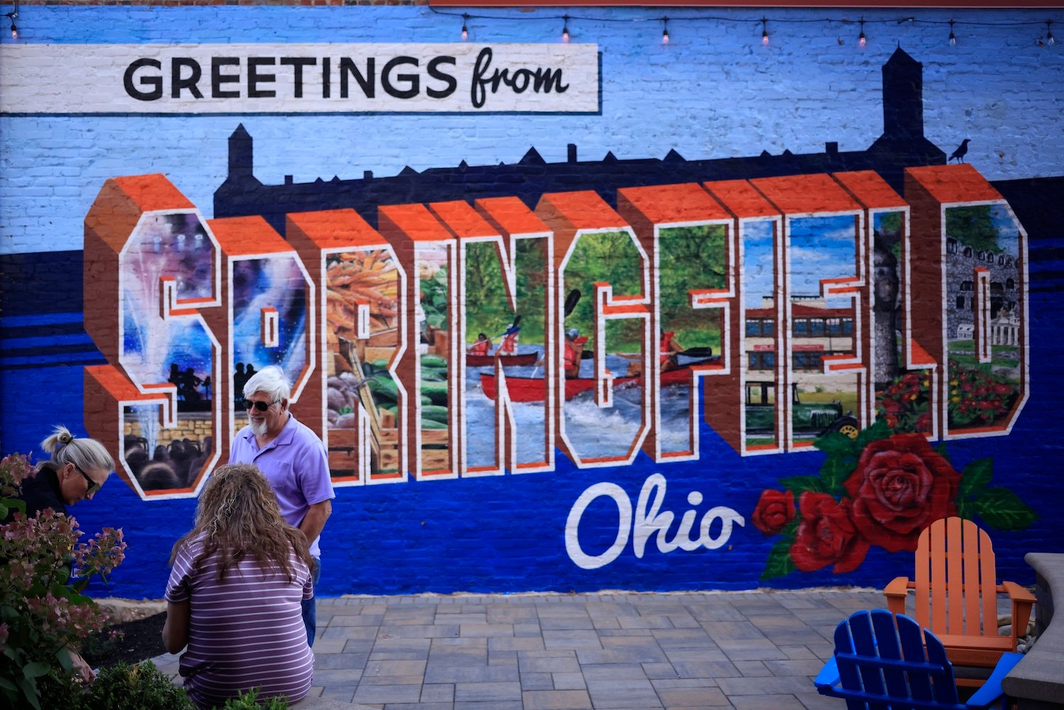 A mural is displayed in an alley downtown on September 16, 2024 in Springfield, Ohio.